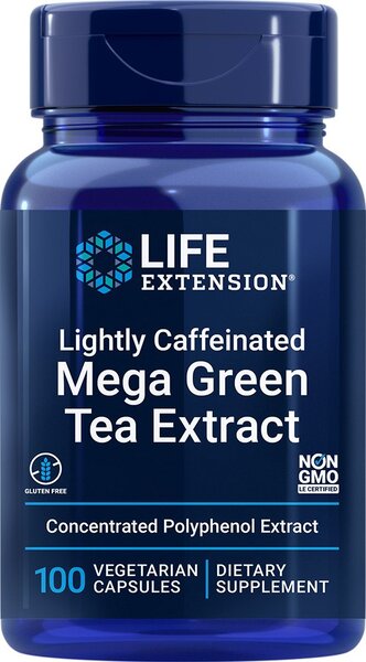 Life Extension lengvai kofeinuotas mega žaliosios arbatos ekstraktas – 100 kapsulių