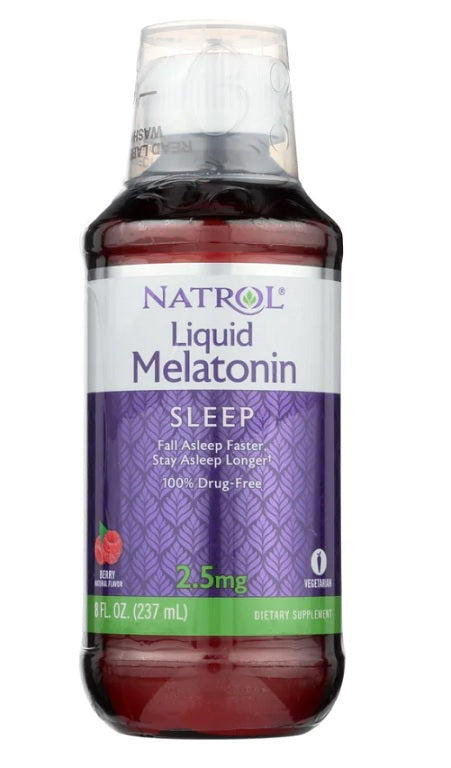 Natrol skystas melatoninas, uogų skonio - 237 ml.