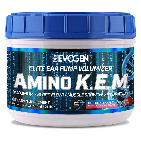 Evogen Amino K.E.M. EAA, mėlynių ir obuolių skonio – 492 g