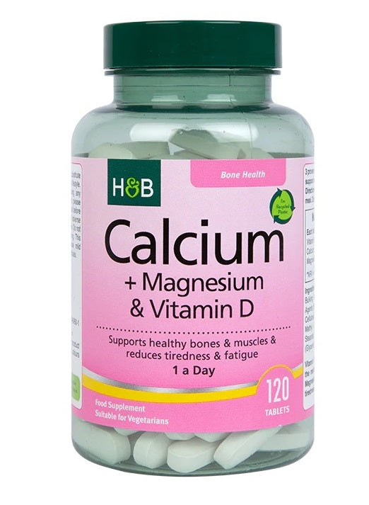 Holland & Barrett kalcio + magnio ir vitamino D – 120 vegetariškų tablečių