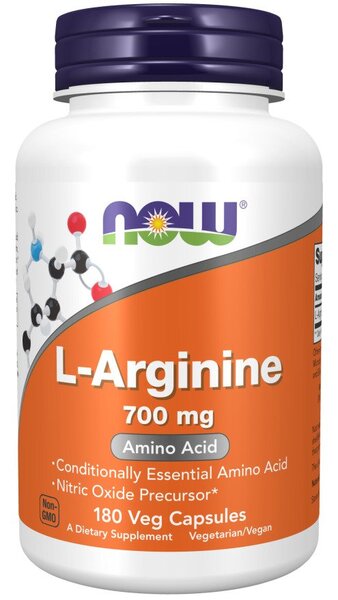 NOW Foods L - argininas, 700 mg – 180 kapsulių