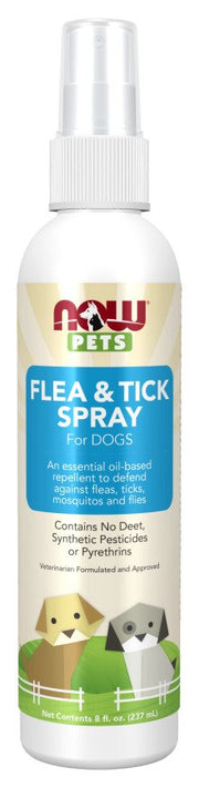 NOW Foods Pets blusų ir erkių purškalas šunims - 237 ml.