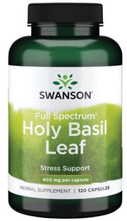 Swanson šventojo baziliko lapai, 400 mg – 120 kapsulių