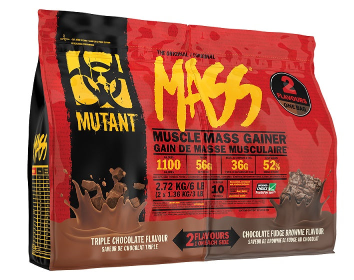 Mutant Mutant Mass 2 skoniai, trigubo šokolado ir šokoladinio fudžo pyragėlis - 2720 g