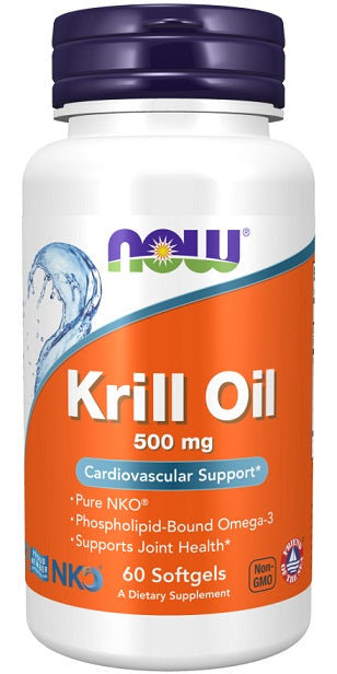 NOW Foods krilių aliejus, 500 mg – 60 kapsulių