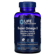 Life Extension Super Omega - 3 EPA/DHA su sezamų lignanais ir alyvuogių ekstraktu – 120 kapsulių, padengtų žarnyne tirpstančia danga