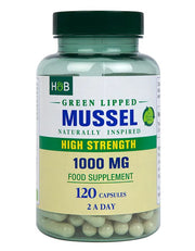 Holland & Barrett žaliosios midijos su lūpomis, 1000 mg – 120 kapsulių
