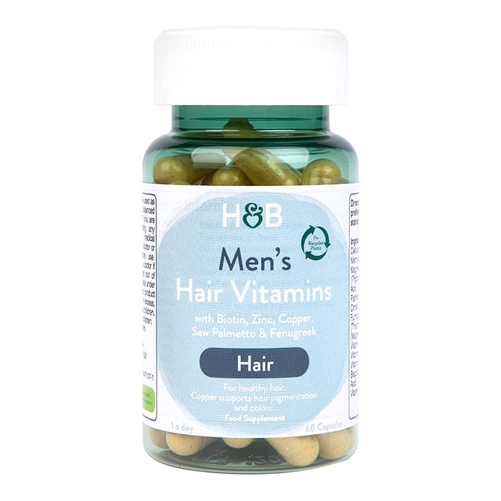 Holland & Barrett vyrų plaukų vitaminai – 60 kapsulių