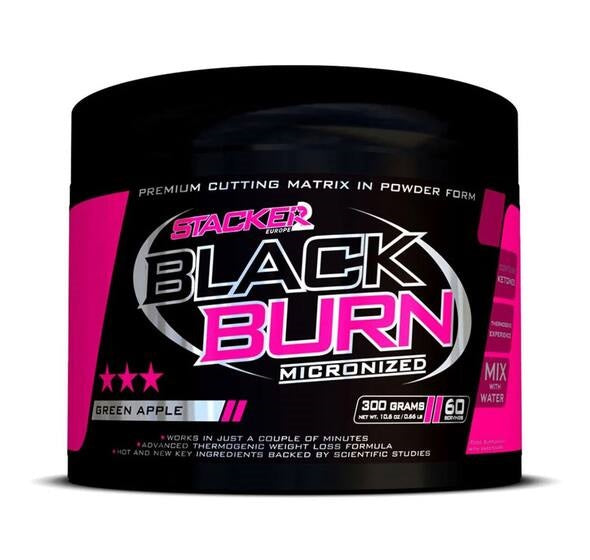 Stacker2 Europe Black Burn mikronizuotas, žalias obuolys - 300 g