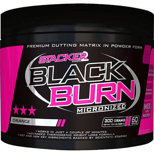 Stacker2 Europe Black Burn mikronizuotas, apelsinų skonio – 300 g