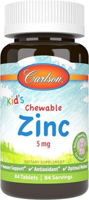 Carlson Labs Kid's kramtomosios cinko tabletės su natūraliais mišriais uogų mišiniais – 84 tabletės