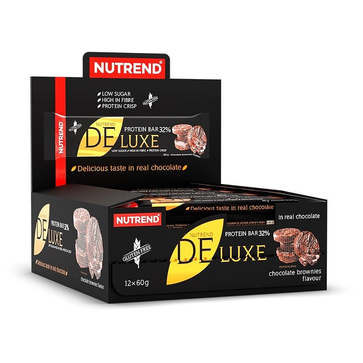 Nutrend Deluxe baltymų batonėlis, šokoladiniai pyragaičiai – 12 x 60 g
