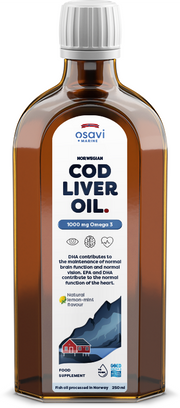 Produkto nuotrauka: Osavi Norwegian Cod Liver Oil, 1000mg Omega 3 (Lemon-Mint) - 250 ml.