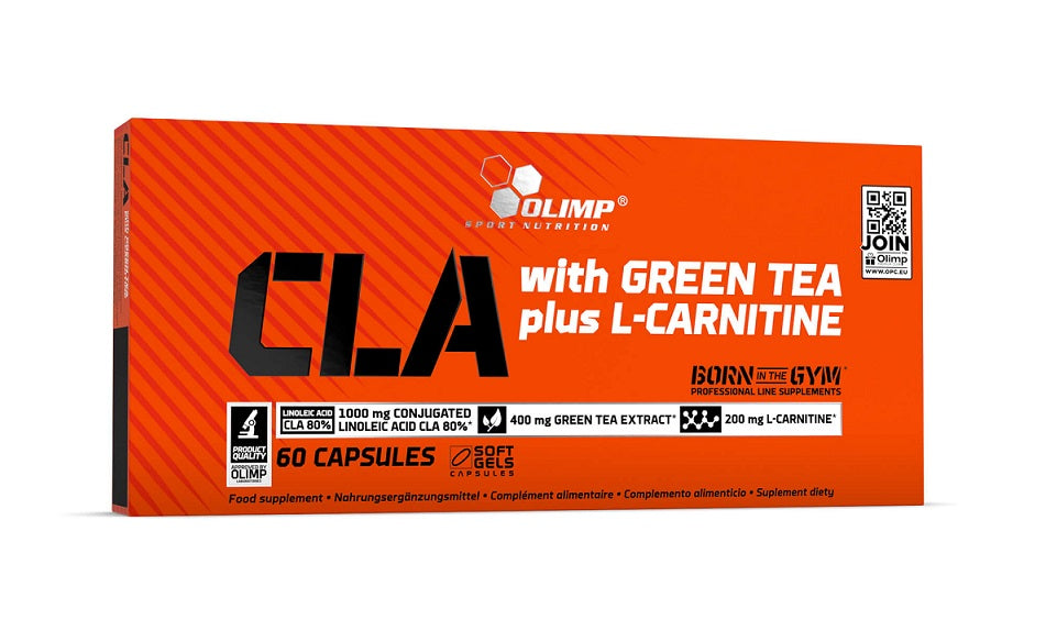 Olimp Nutrition CLA su žaliąja arbata ir L - karnitinu - 60 kapsulių