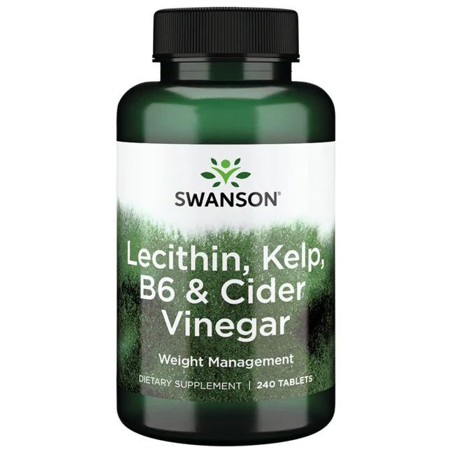 Swanson lecitinas, rudadumbliai, vitaminas B6 ir obuolių sidro actas – 240 tablečių