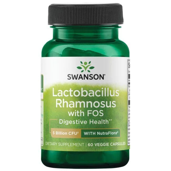 Swanson Lactobacillus Rhamnosus su FOS, 5 milijardai KFV – 60 kapsulių