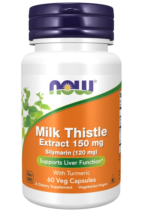 Produkto nuotrauka: NOW Foods Milk Thistle Extract with Turmeric, 150mg - 60 kapsulių