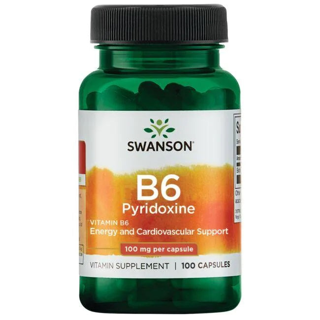 Swanson B6 piridoksinas, 100 mg – 100 kapsulių
