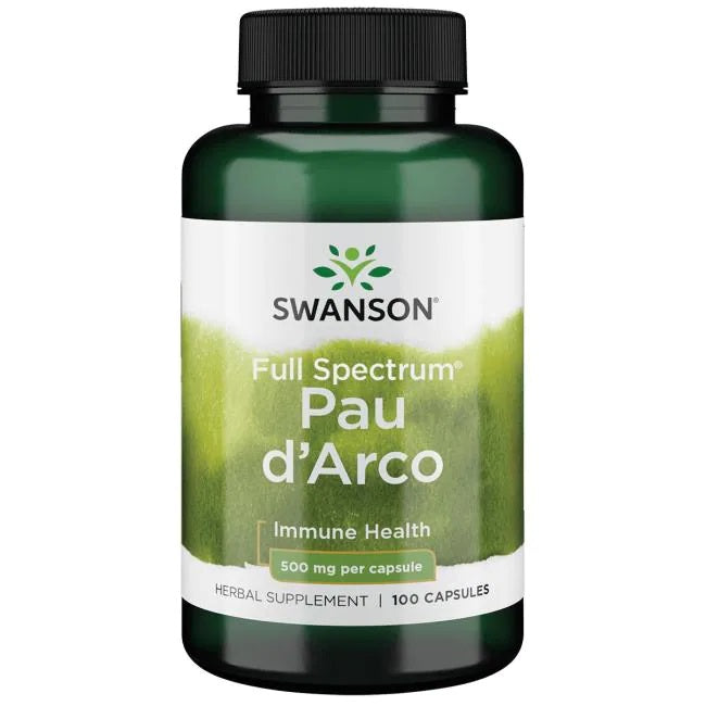 Swanson pilno spektro Pau d'Arco, 500 mg – 100 kapsulių
