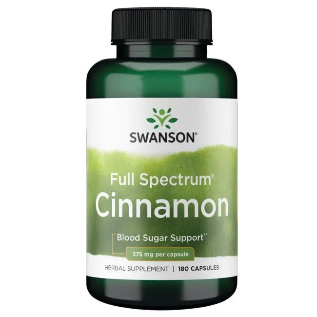 Swanson plataus spektro cinamonas, 375 mg – 180 kapsulių
