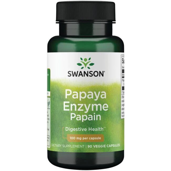 Swanson papajų fermentas Papain, 100 mg – 90 kapsulių