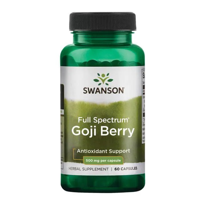 Swanson pilno spektro goji uogos, 500 mg – 60 kapsulių