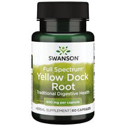 Swanson pilno spektro geltonosios doko šaknies ekstraktas, 400 mg – 60 kapsulių