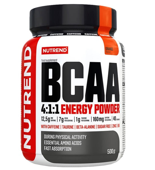 Nutrend BCAA 4:1:1 energetiniai milteliai, apelsinų skonio - 500 g