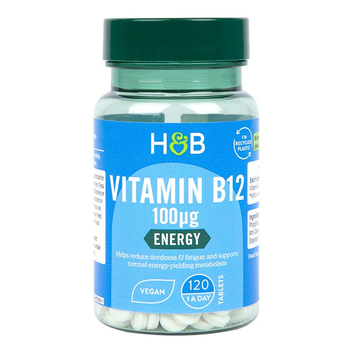 Holland & Barrett vitaminas B12, 100 mcg – 120 tablečių