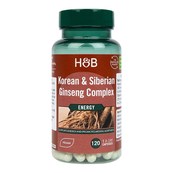 Holland & Barrett korėjietiško ir sibirinio ženšenio kompleksas – 120 kapsulių