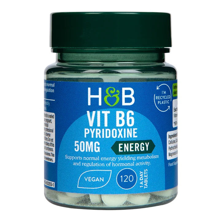 Holland & Barrett vitaminas B6, 50 mg – 120 tablečių