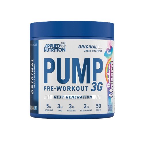 Applied Nutrition Pump 3G prieš treniruotę, Rainbow Unicorn – 375 g