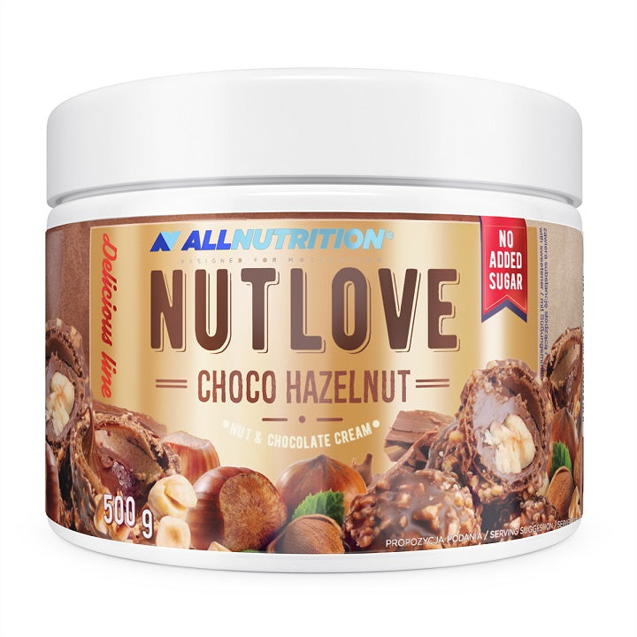 Allnutrition Nutlove, šokoladiniai lazdyno riešutai – 500 g