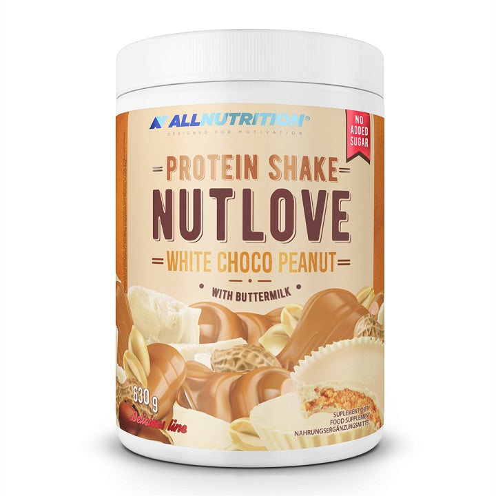 Allnutrition Nutlove baltymų kokteilis, baltasis šokoladas ir žemės riešutai – 630 g