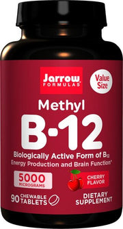 Jarrow Formulas Methyl B - 12, 5000mcg (vyšnių) - 90 kramtomųjų tablečių