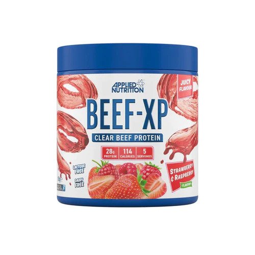 Applied Nutrition Beef - XP, braškių ir aviečių skonio – 150 g (5 porcijos)
