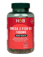 Holland & Barrett Omega 3 žuvų taukai, 1000 mg – 120 kapsulių