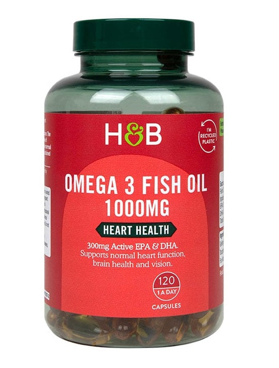 Holland & Barrett Omega 3 žuvų taukai, 1000 mg – 120 kapsulių