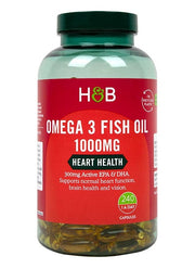 Holland & Barrett Omega 3 žuvų taukai, 1000 mg – 240 kapsulių