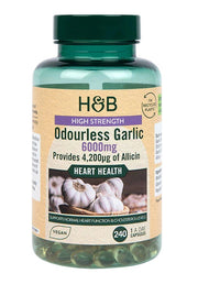Holland & Barrett didelio stiprumo bekvapis česnakas, 6000 mg – 240 kapsulių