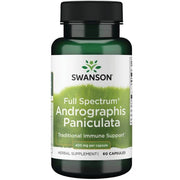 Swanson pilno spektro andrographis paniculata, 400 mg – 60 kapsulių