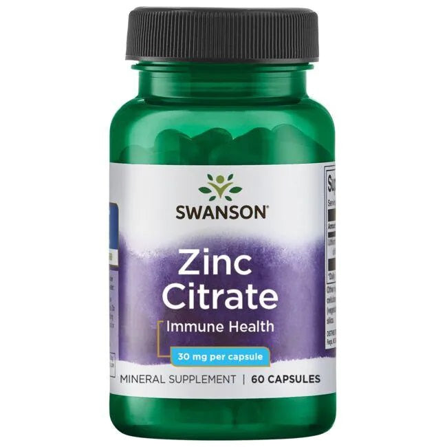Swanson cinko citratas, 30 mg – 60 kapsulių