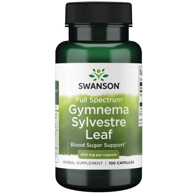 Swanson plataus spektro gimnemos (Gymnema Sylvestre) lapai, 400 mg – 100 kapsulių