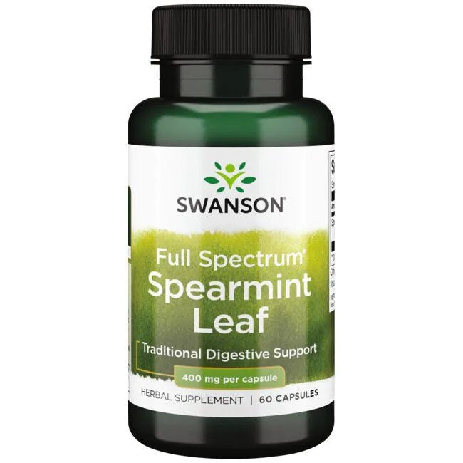 Swanson plataus spektro mėtų lapai, 400 mg – 60 kapsulių