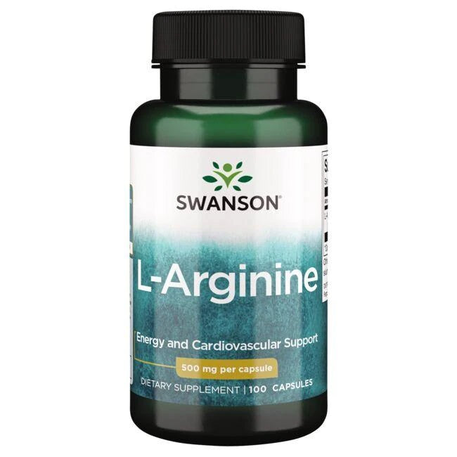 Swanson L - argininas, 500 mg – 100 kapsulių