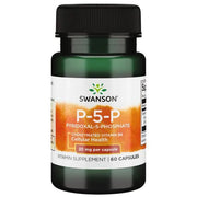 Swanson P - 5 - P (piridoksal - 5 - fosfatas) koenzimuotas vitaminas B6, 20 mg – 60 kapsulių