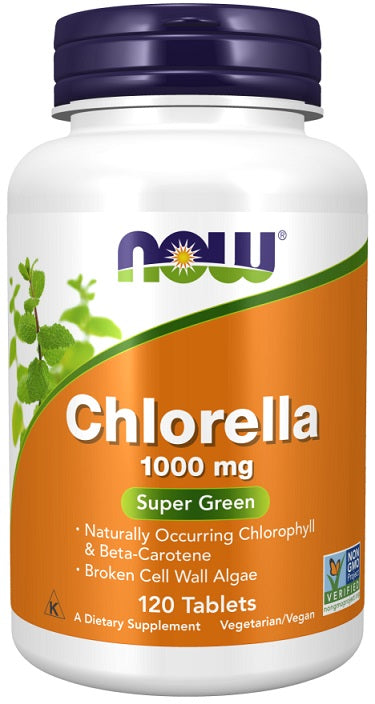 NOW Foods chlorella, 1000 mg – 120 tablečių