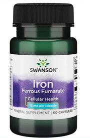 Swanson Iron (geležies fumaratas), 18 mg – 60 kapsulių