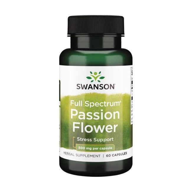 Swanson plataus spektro pasiflorų ekstraktas, 500 mg – 60 kapsulių