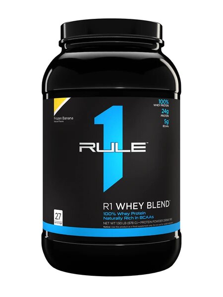 Rule One R1 išrūgų mišinys, su šaldytais bananais – 878 g